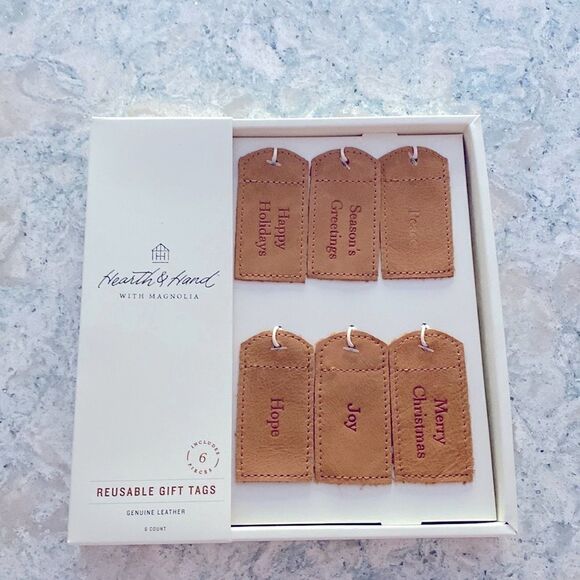 6 Hearth & Hand Magnolia Leather Tags - Picture 1 of 8